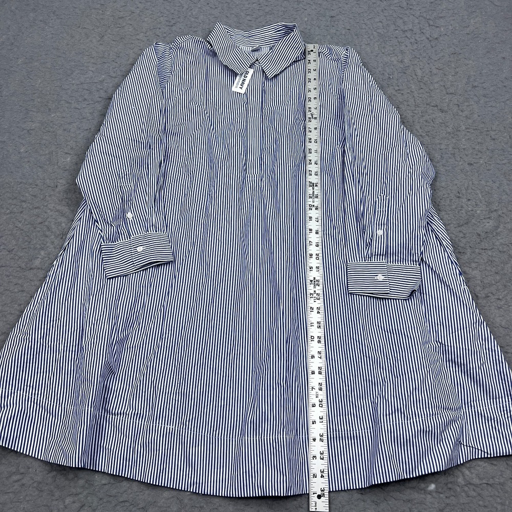 Old Navy Loose Mini Shirt Dress Womens XL Petite Blue Striped Long Sleeve Button - Picture 5 of 11